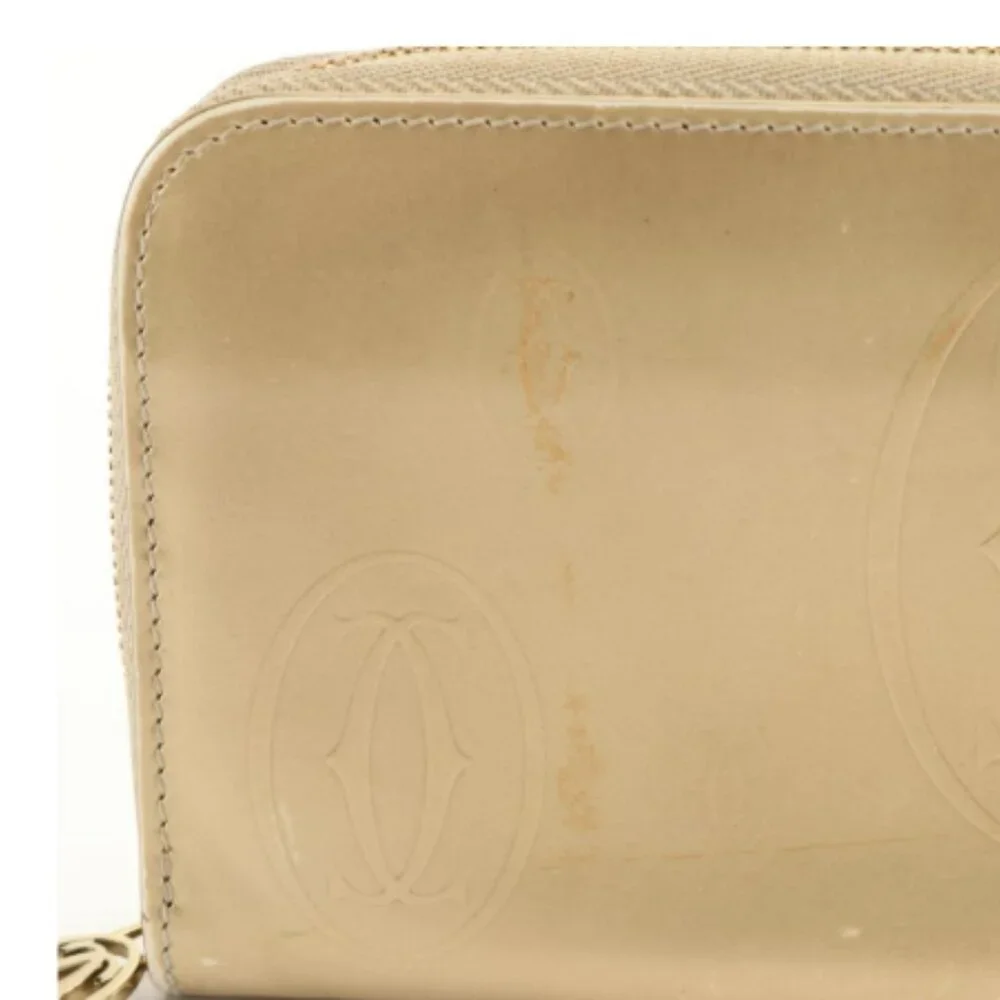 Cartier Happy Birthday Round Zip Long Wallet in gold-colored patent leather - Picture 9 of 9